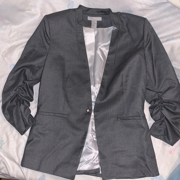 Blazer, grey, H&M, 3/4 sleeves. Worn only once - Picture 1 of 4